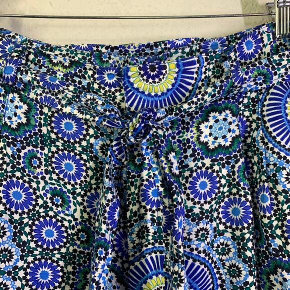 BANANA REPUBLIC Pants 10 Boho‎ Wide Leg Waist Tie Belt Geometric Pattern Pockets - Picture 4 of 14